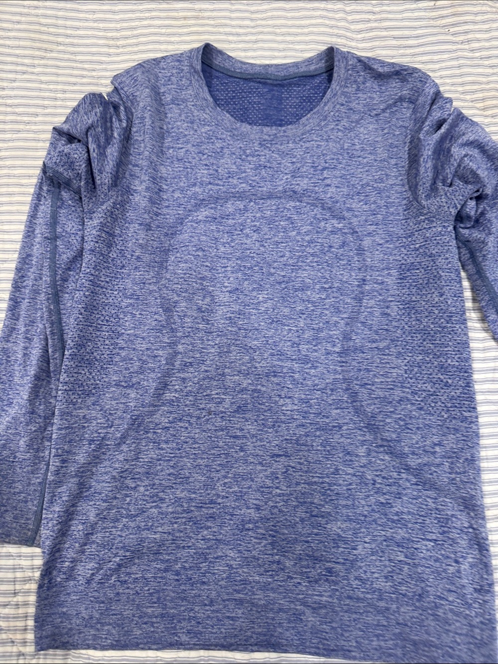 lululemon athletica Womens Long Sleeve Heathered Blue Top
